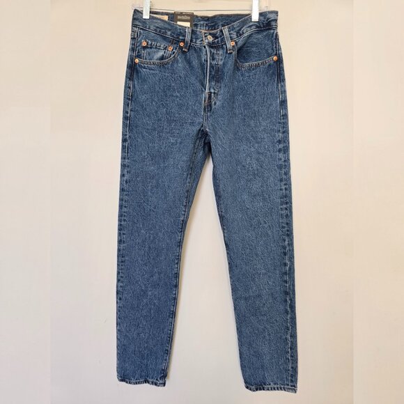NWT Levi's Premium 501 Original Straight Jeans Womens 27 Blue 90s - Picture 1 of 8